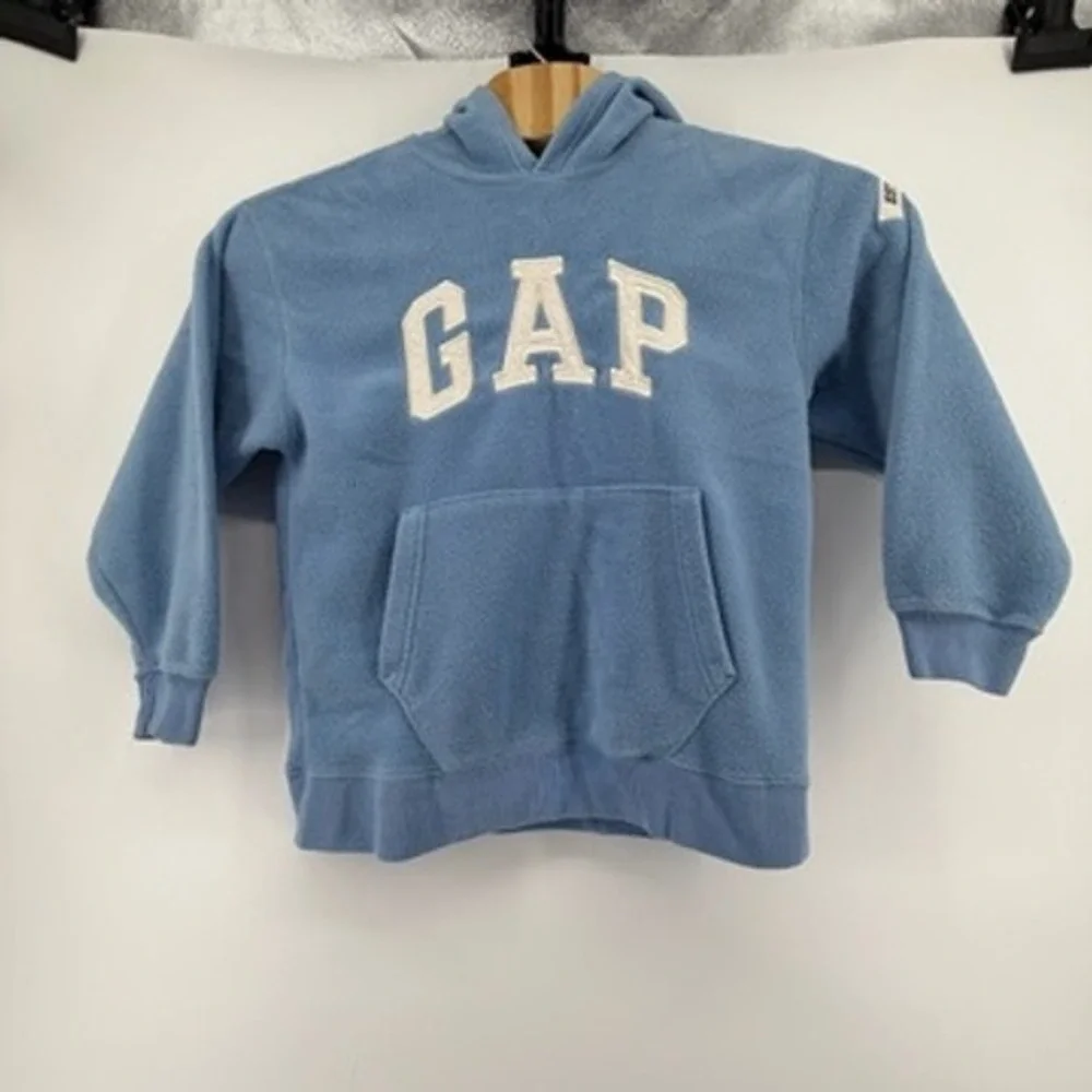 Gap Kids Blue Fleece Arch Logo Pullover Hoodie‎ XL EST 1969 Patch